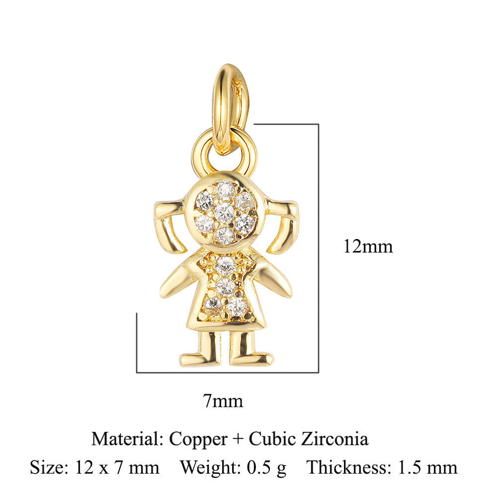 Love Copper Zircon Round Ball Beetle Ornament Pendants