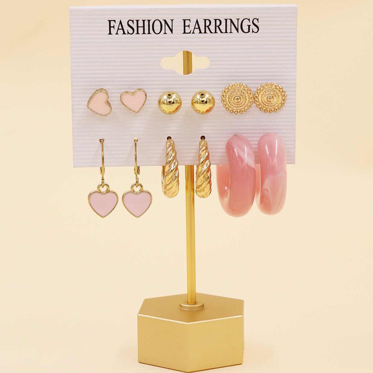 Women's Color Resin Leopard Print Pairs Retro Fashion Earrings