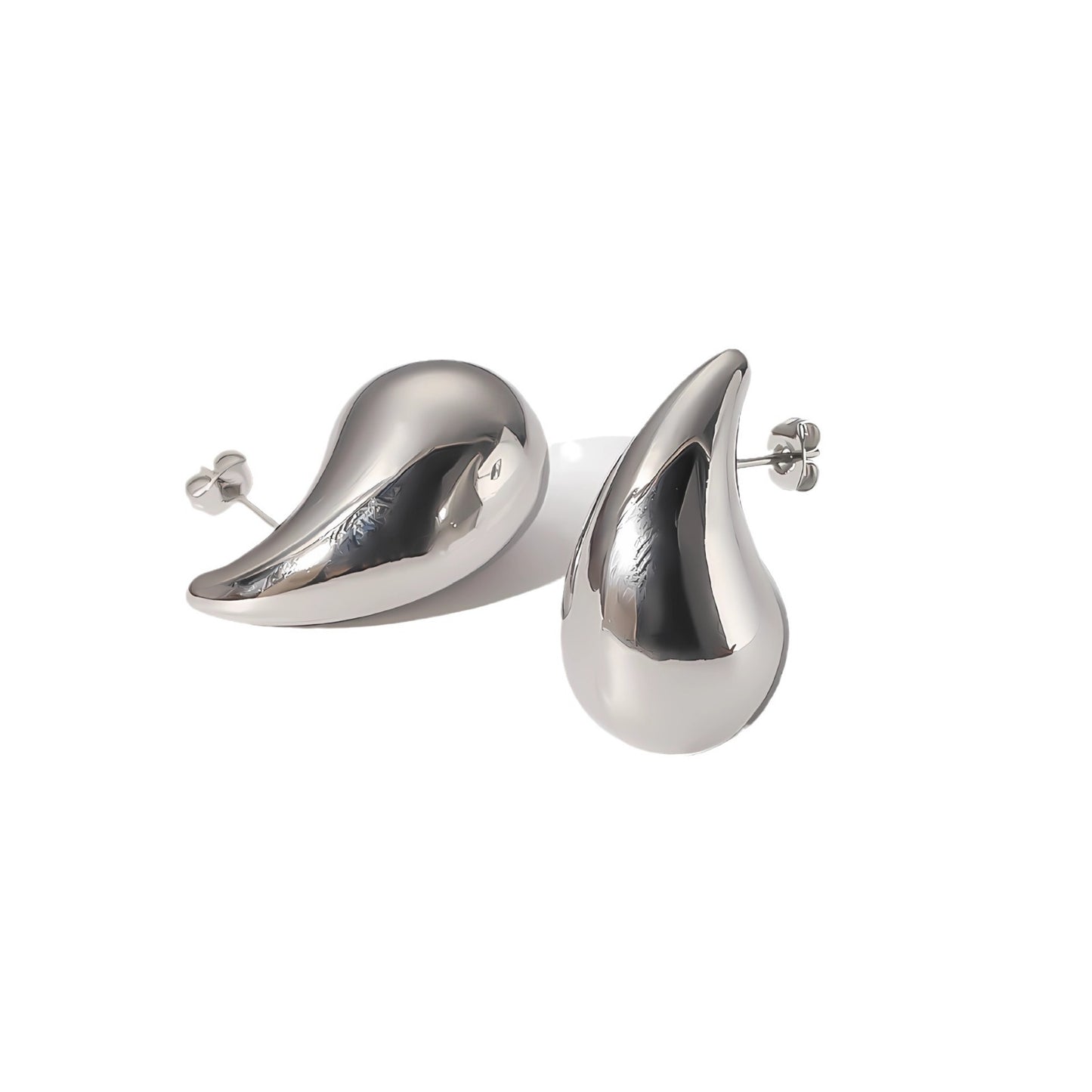 Women's High-grade Water Drop Gold Ear-ring Clip Titanium Rings