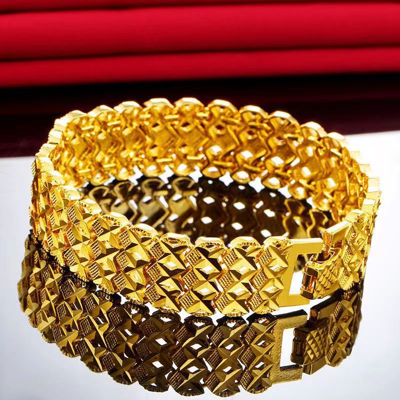 Women's & Men's Alluvial Gold Artificial Special Interest Light Luxury High-grade Wedding Watch Bracelet