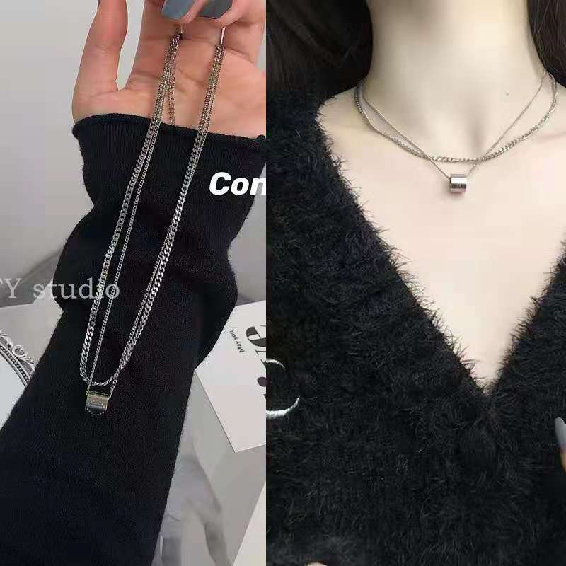 Women's & Men's Fashion Simple Titanium Steel Sweater Chain Personalized Hip Hop Necklace