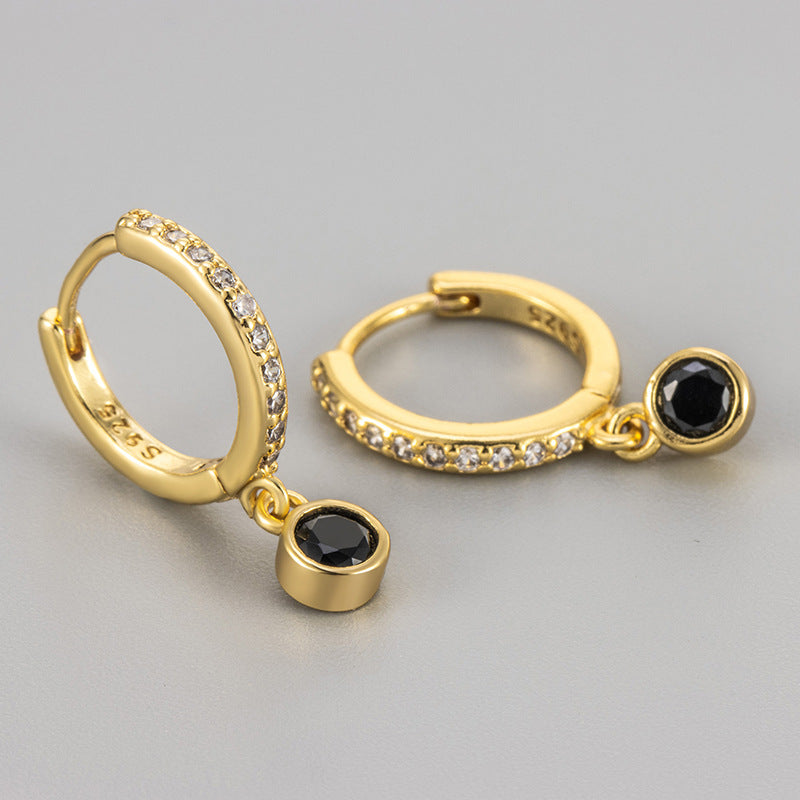 Pattern Round Zircon Simple Elegant Trendy Ear Buckle