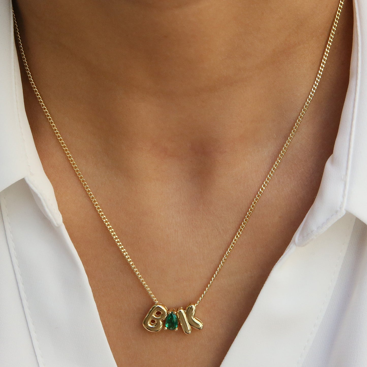 Brass Drop-shaped Moon Birthstone With English Pendants