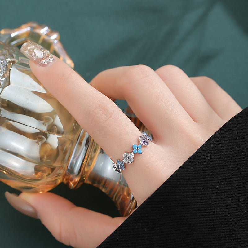 Women's Rainbow Retro Elegant High-grade Summer Sweet Rings