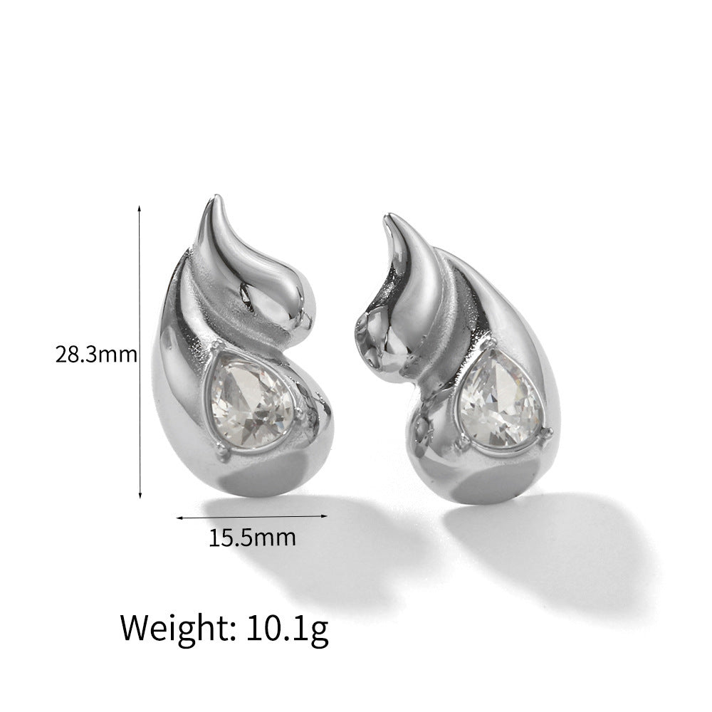 Gold-plated Titanium Steel Water Drop Ear Female Affordable Luxury Earrings