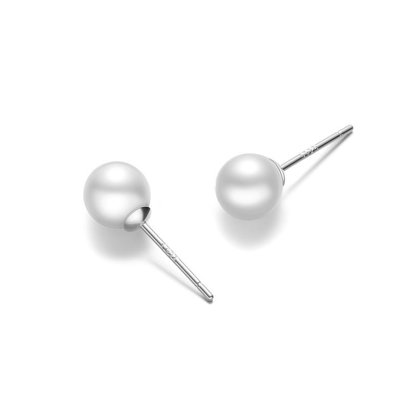 Women's Sterling Sier Pearl Design High-grade Stud Earrings