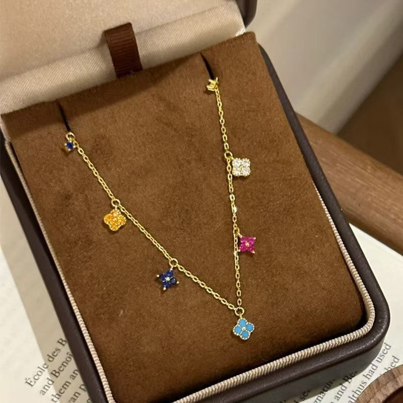 Jardin Monet Rainbow Light Luxury Minority High Sense Sweet Necklace
