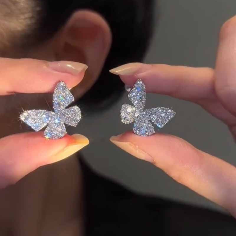 Women's Butterfly Zircon For Light Luxury Minority Design Exquisite Earrings