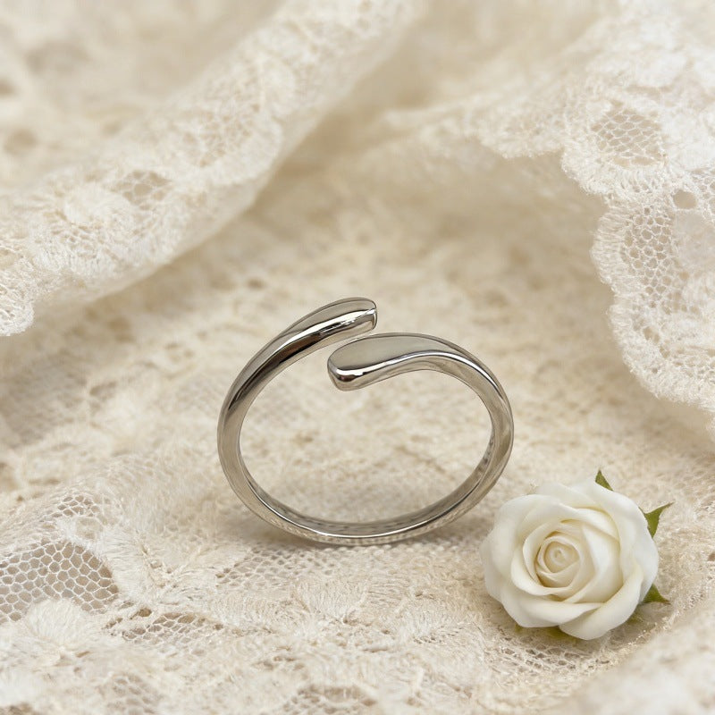 Women's & Men's Couple Water Drop Open Fashion Temperament Entry Ring