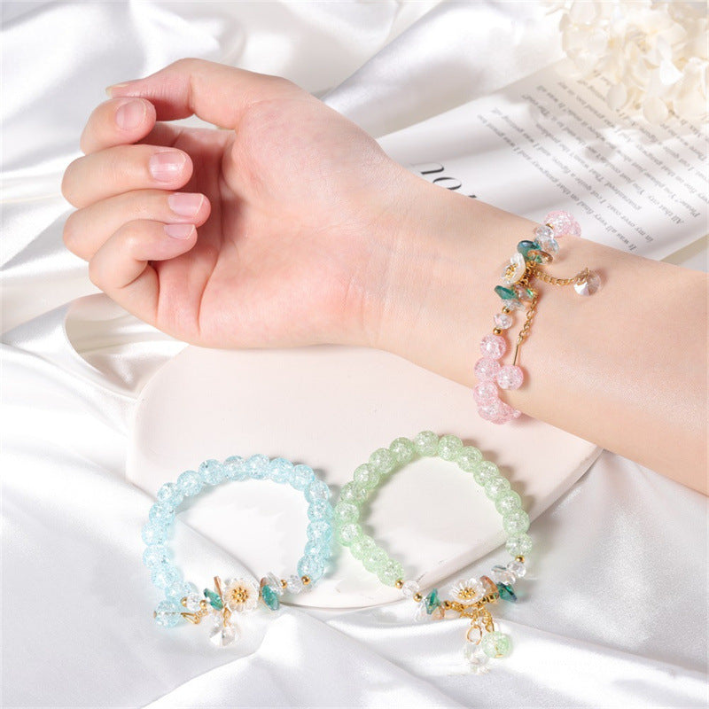 Women's Colorful Girlfriends Crystal Versatile Bells Of Ireland Bracelets