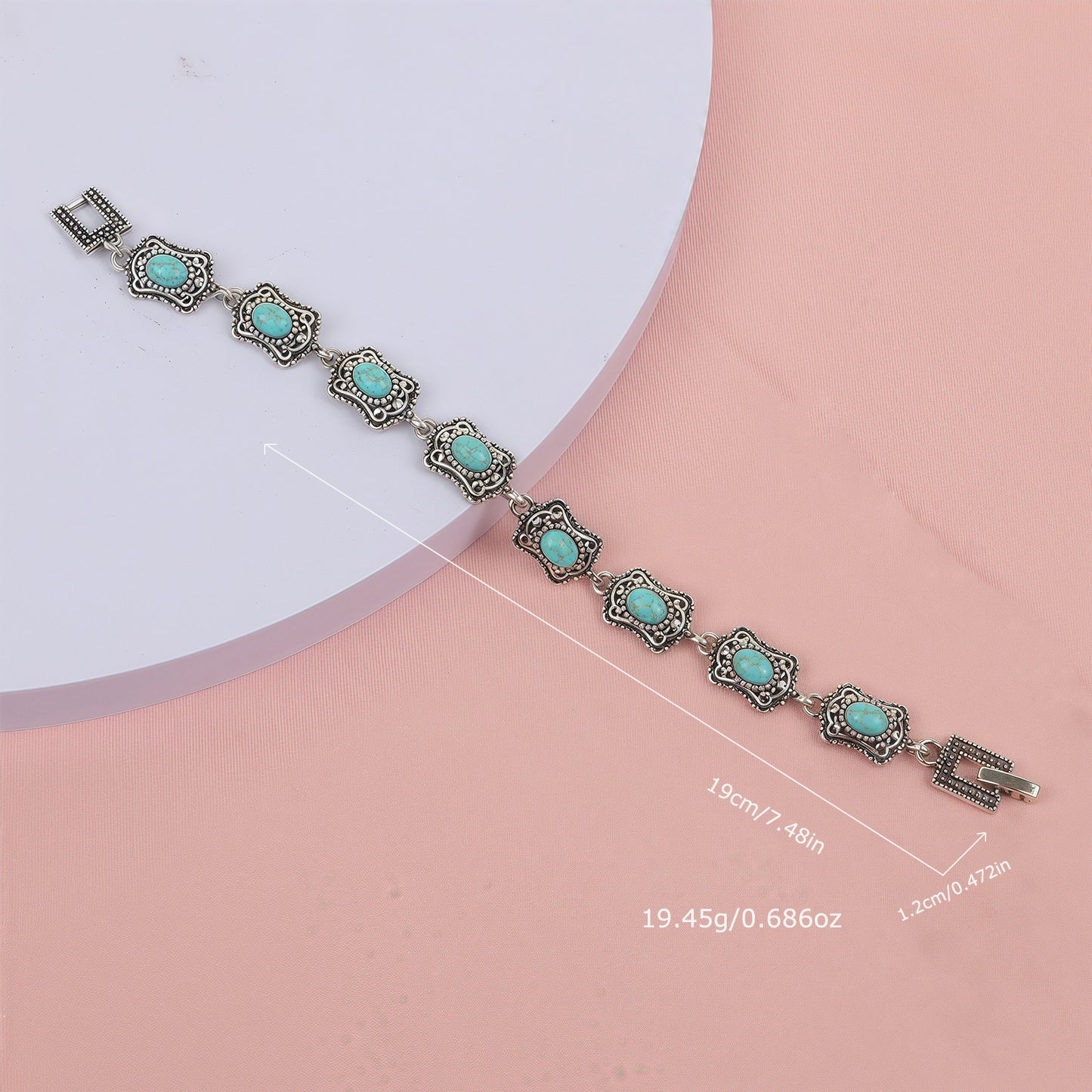 Women's Personality Retro Ethnic Style Inlaid Turquoise Bracelet
