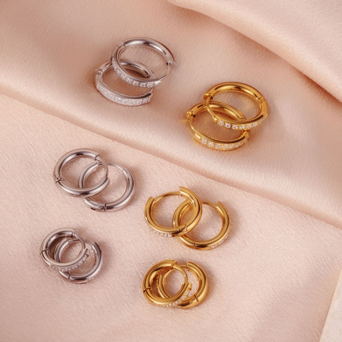 Stainless Steel Clip Light Luxury Female Design Electroplated Earrings