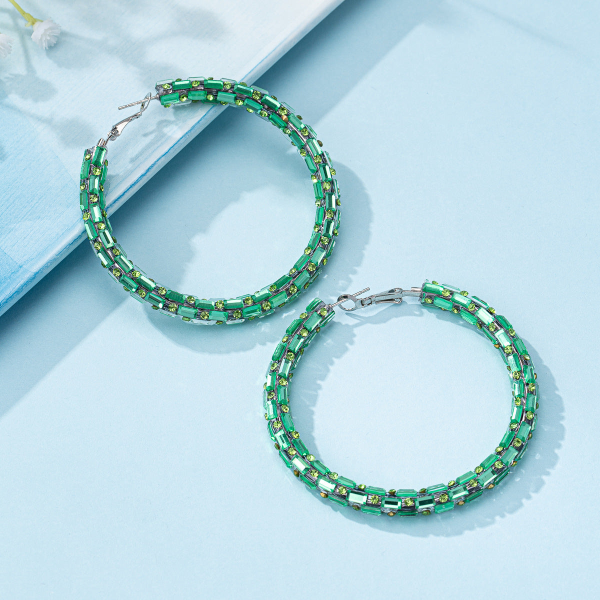Splendid Diamond Shiny Big Circle Affordable Luxury Fashion Rhinestone Color Earrings