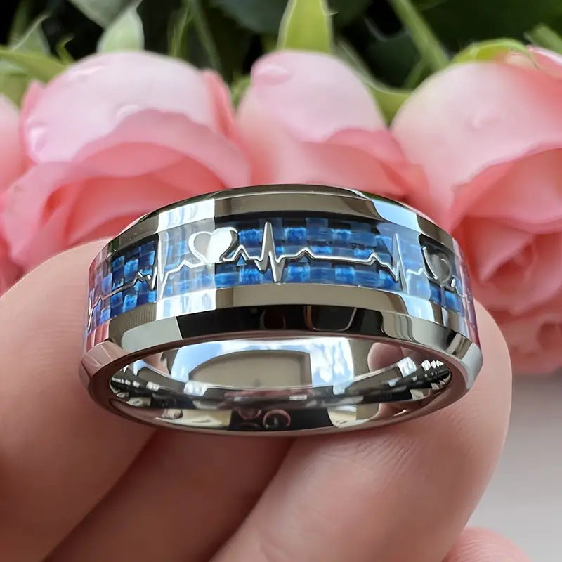 Heartbeat Design With Carbon Fiber Party Rings