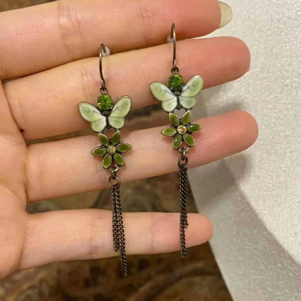 Women's Butterfly Long Tassel Elegant High Sense Earrings