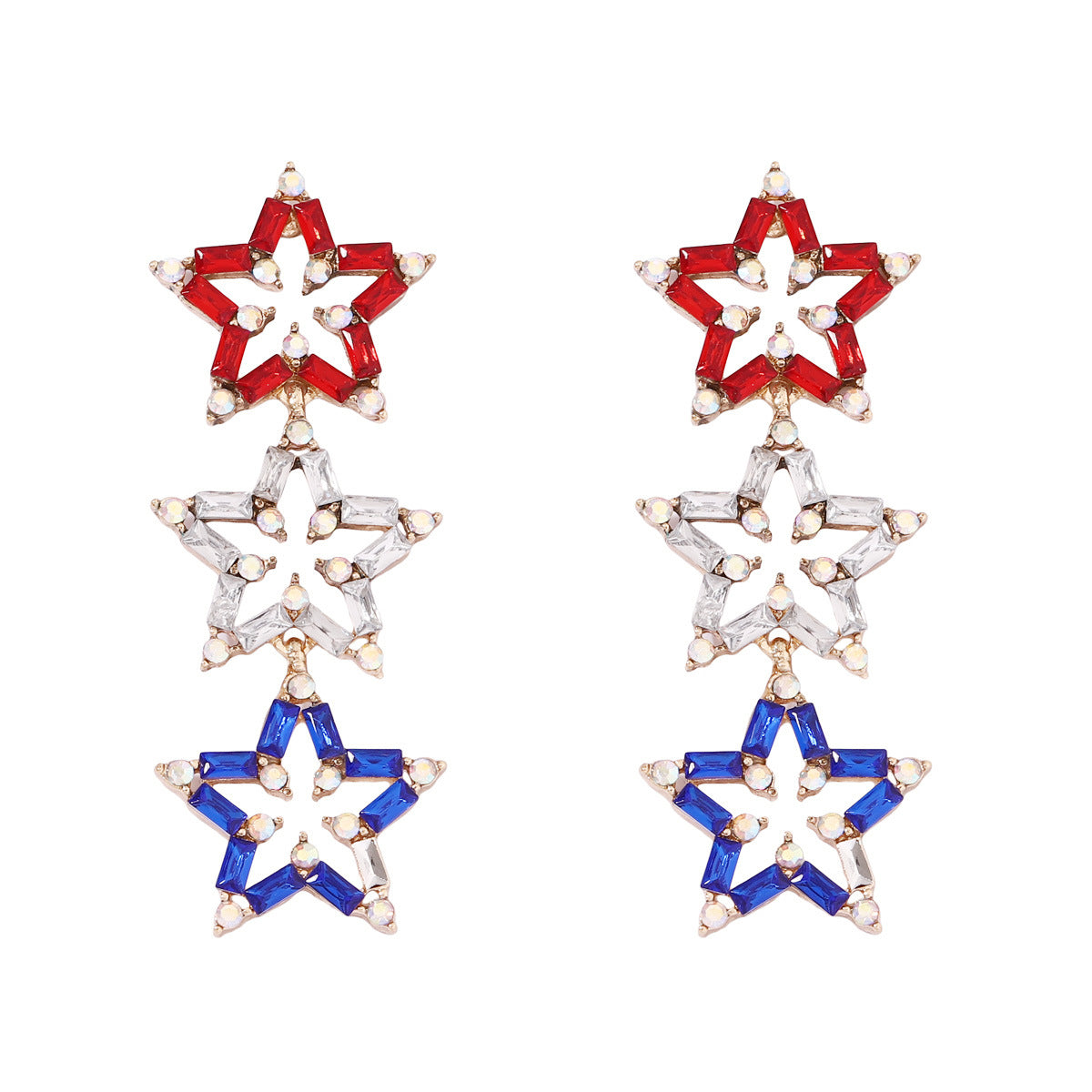 Geometric Five-pointed Star Diamond Temperament Entry Lux Niche Rings