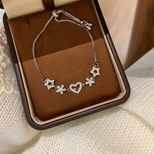 Women's Fully Jeweled Loving Heart Light Luxury High-grade Versatile Niche Bracelet