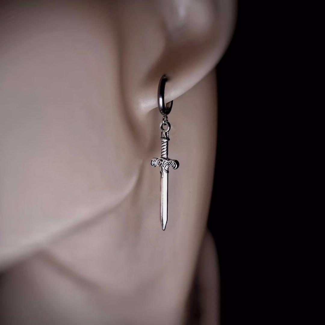 Women's & Men's Sier Dagger Gothic Earrings