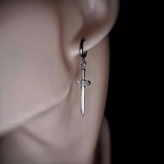 Women's & Men's Sier Dagger Gothic Earrings