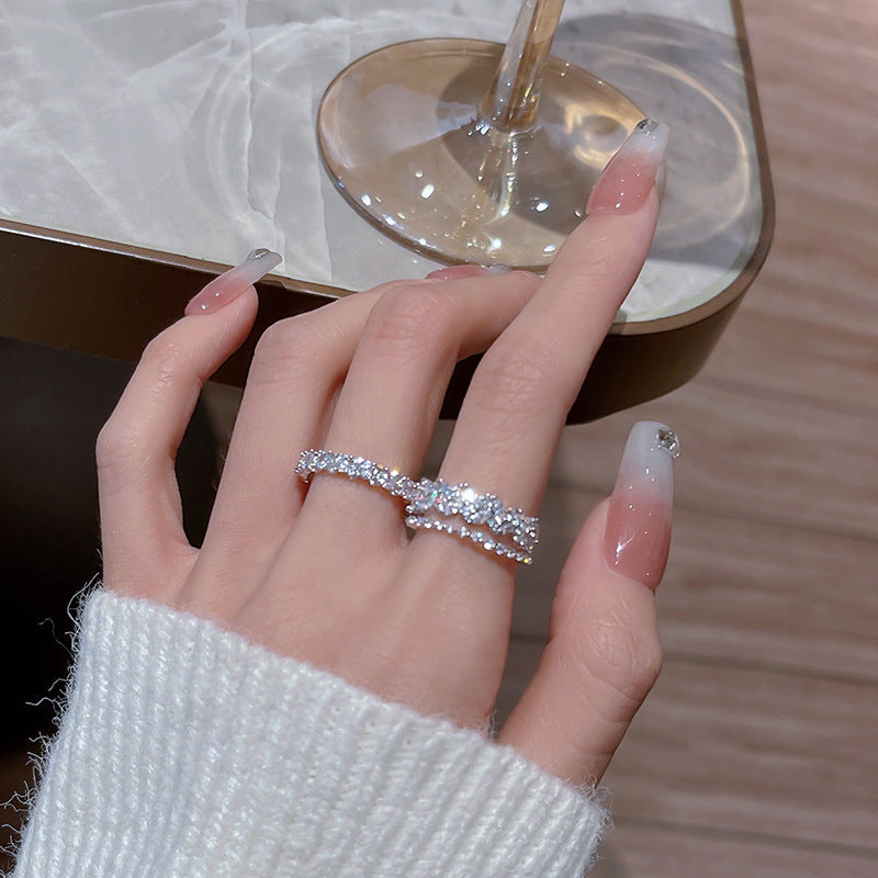 Dual Layer Open-end Female Style Trendy Rings