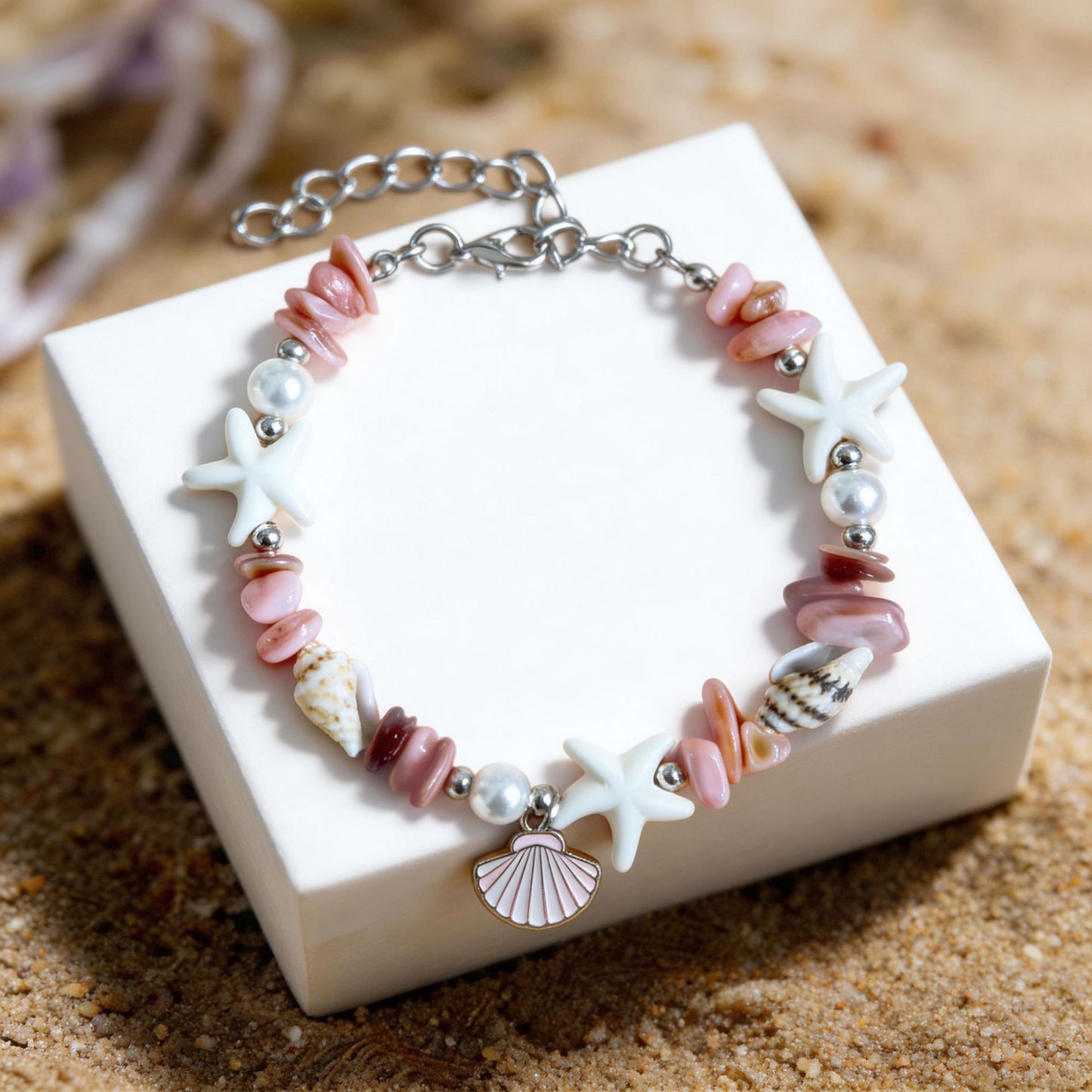 Ocean Style Shell Pearl Travel Gift Bracelets
