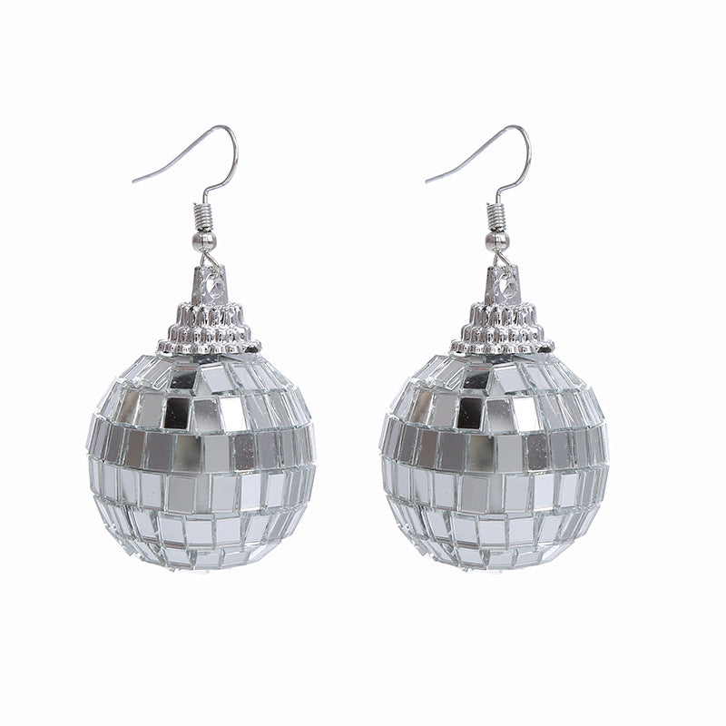 Women's Suit Mirror Ball Funny Party Accessories Earrings