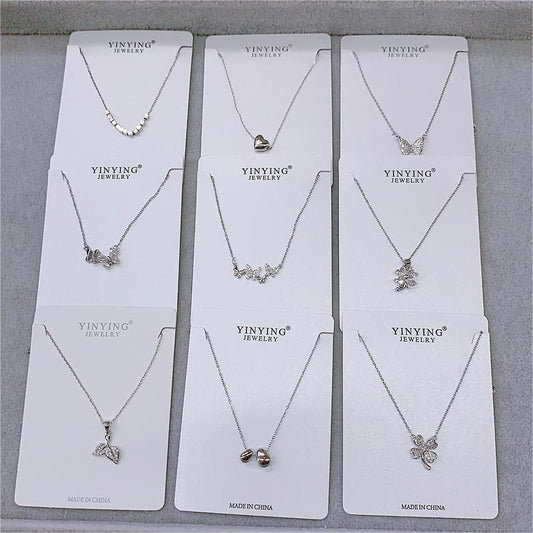 Women's Thin Inlaid Zircon Rhinestone Fashion Sweet Necklaces