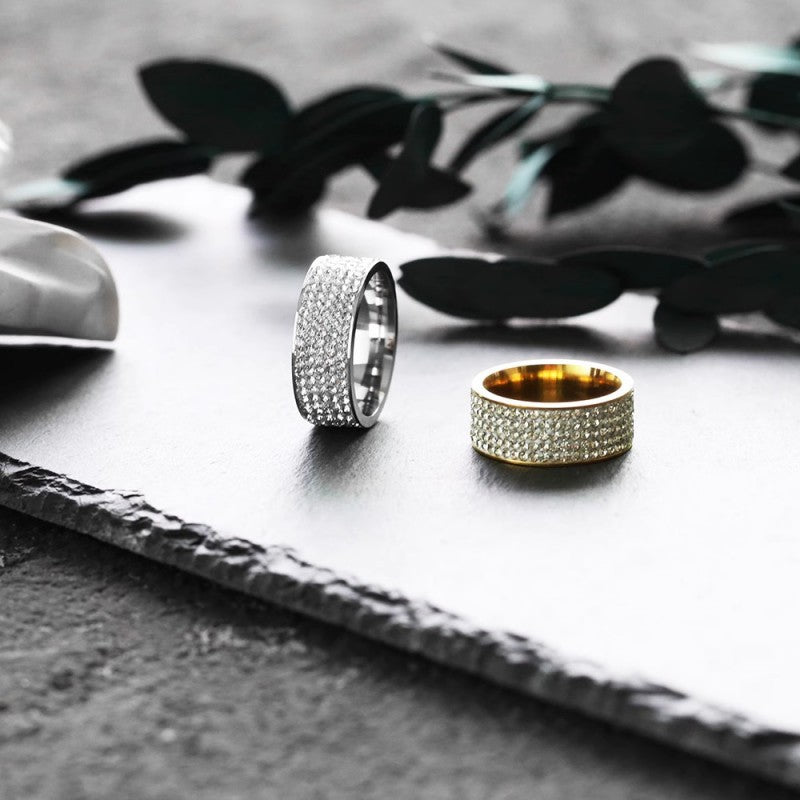 Men's Diamond Street Titanium Steel Trendy Hip Hop Cool Ring