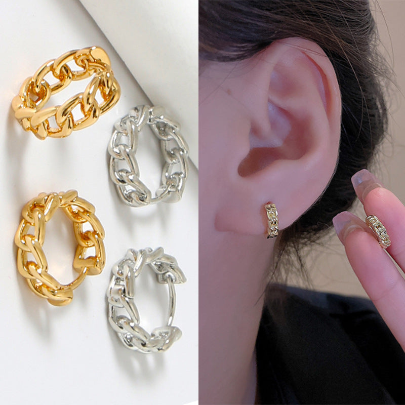 Simple Chain Clip Niche Cold Style Light Luxury High Sense Rings