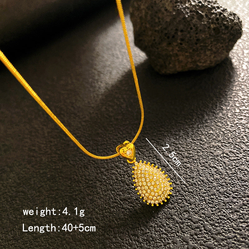 Women's Full Zirconium Drop Fashion Temperament Entry Lux Style Necklaces