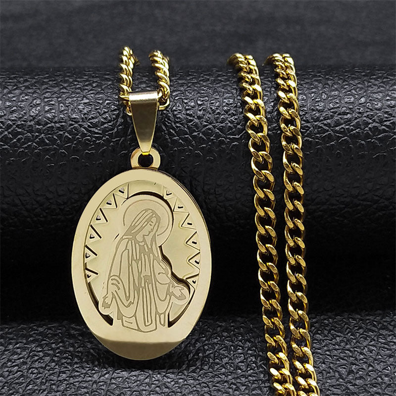 Women's & Men's Tag Virgin Mary Prayer Hip Hop Necklaces