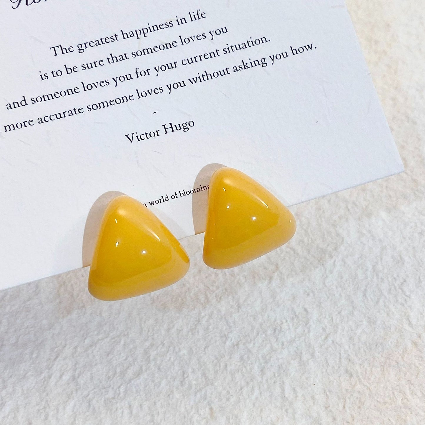 Plated Real Gold Ginger Flower Enamel Drip Glazed Female Sweet Earrings