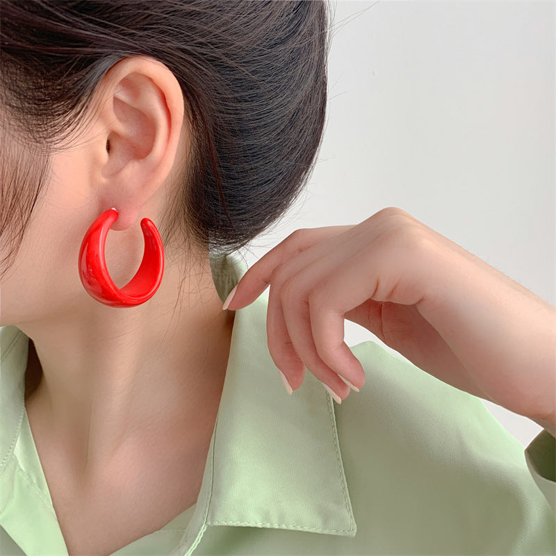 Style Shaped Female Fashion Graceful Fashionable Summer Exaggerated Earrings