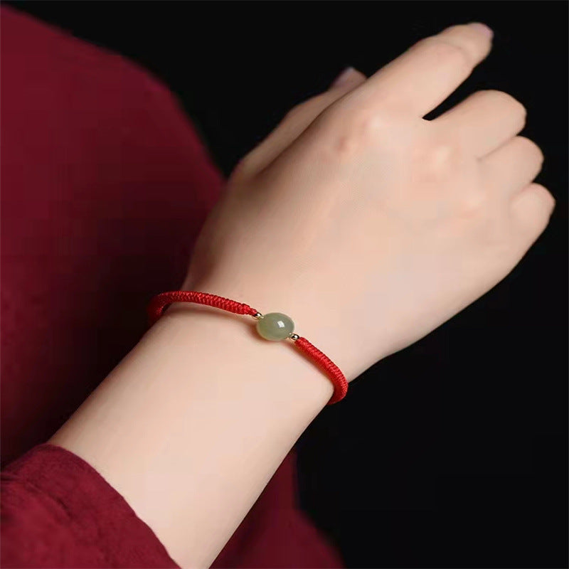 Jade Lucky Beads Red Rope Trendy Life Carrying Bracelets