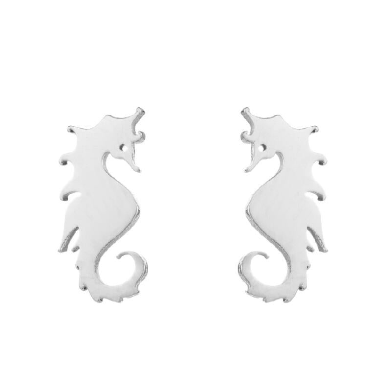 Niche Asymmetric Dog Eating Moon Christmas Deer Snowflake Ear Earrings