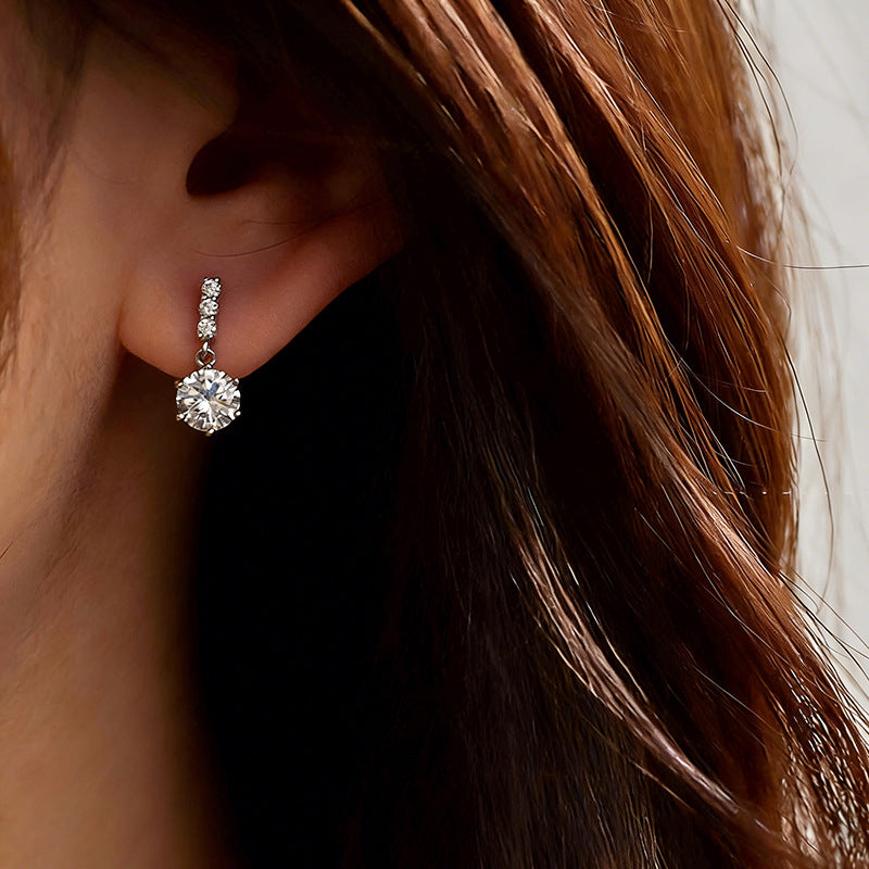 Women's Sterling Sier Flash Gang Drill For Personality Affordable Luxury High-grade Earrings