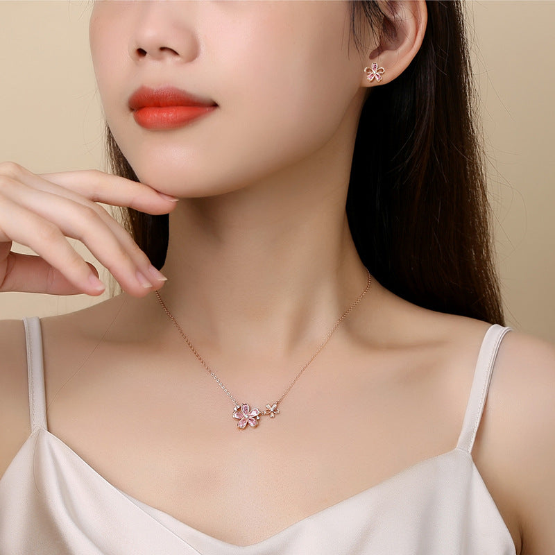 Affordable Luxury Style Sterling Sier Cherry Blossom Necklaces