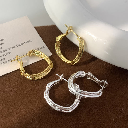 Simple Light Luxury High-grade Geometric Ear Niche Temperament Rings