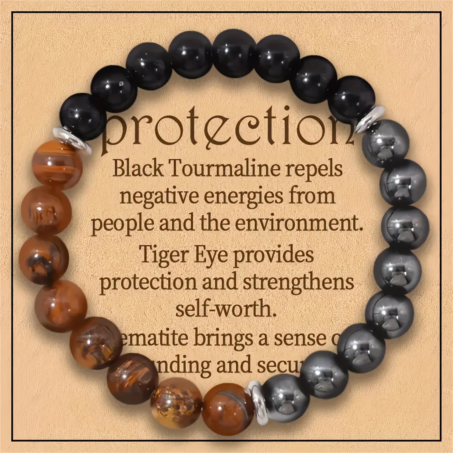 Tigereye Obsidian Hematite Elastic Wire Source Bracelet