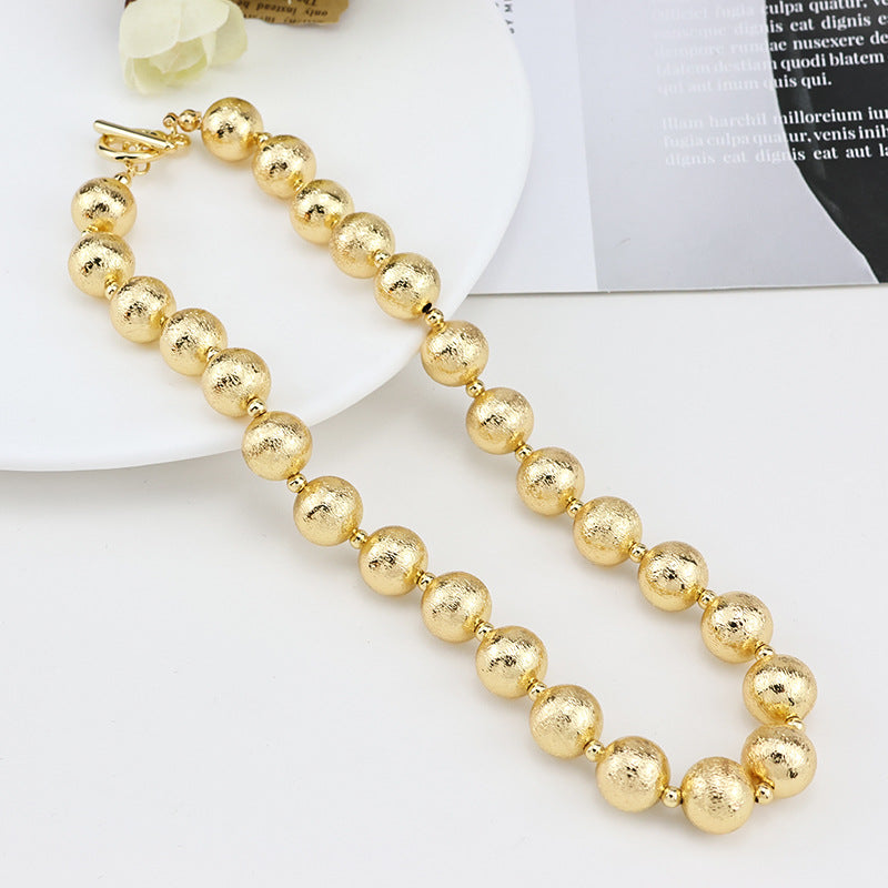 Fashion Popular Gold Copper Cover Beads Necklaces