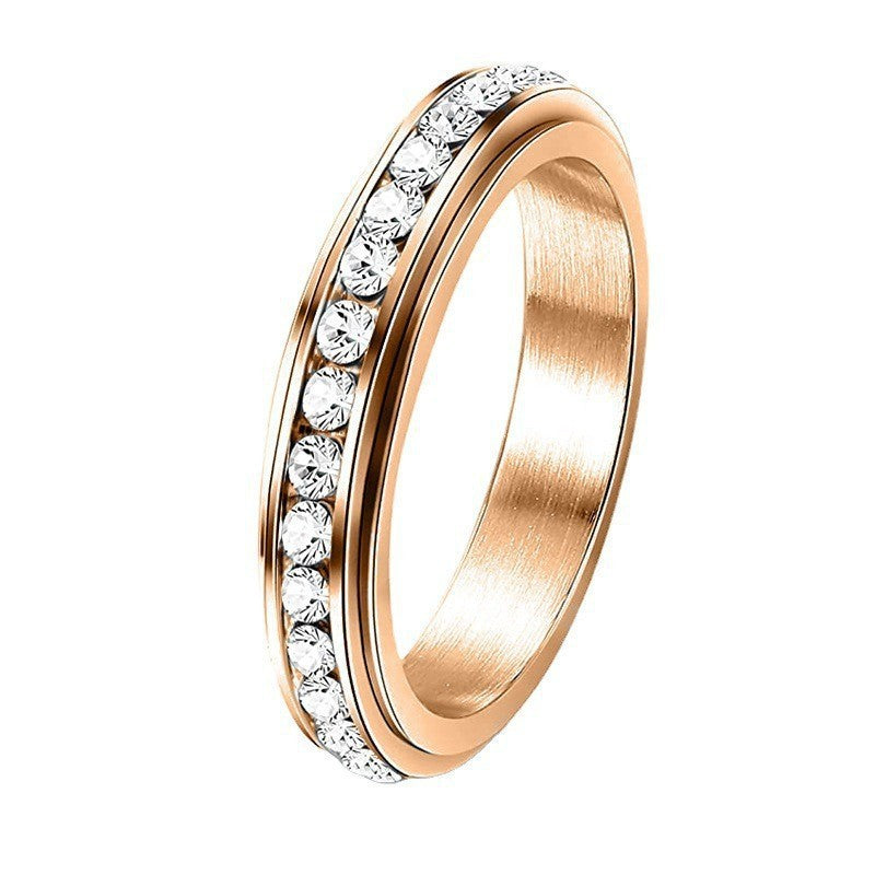 Women's & Men's Couple Rotating Decompression Titanium Steel High-grade Light Rings