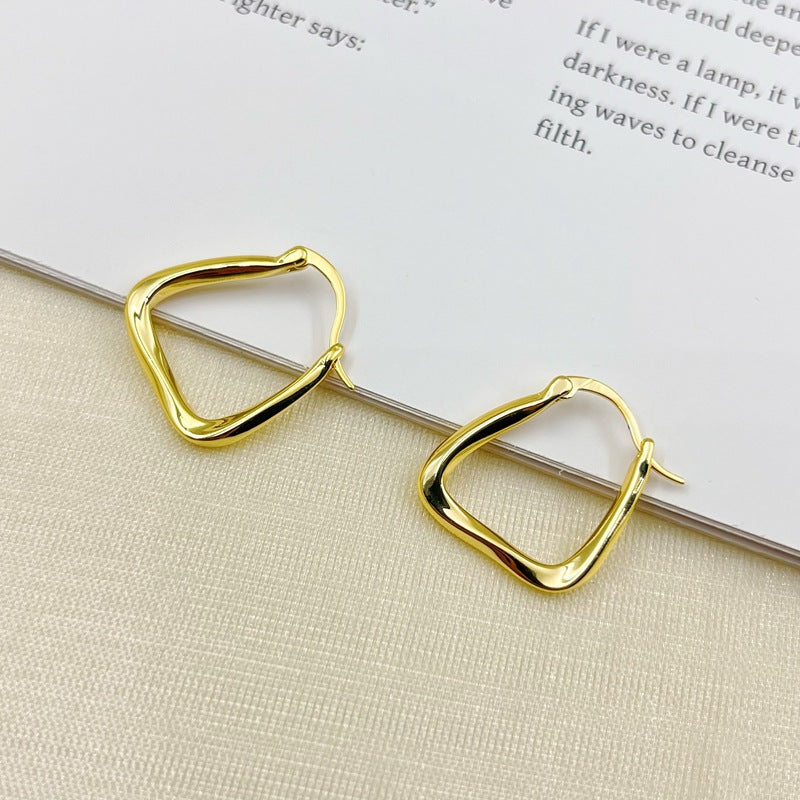 Design Metal Texture Small Ear High-grade Earrings