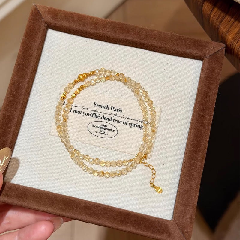 Women's Natural Citrine Light Luxury High-grade Sense Niche Bracelet