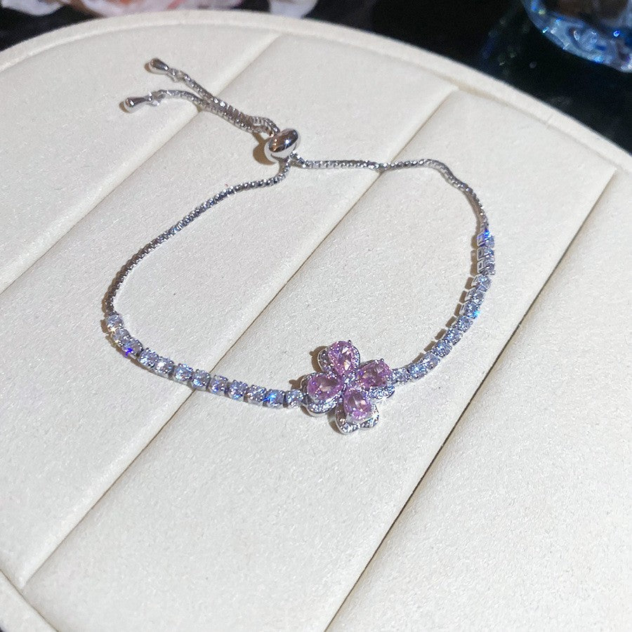 Sweet Pink Zircon Korean Artsy Light Bracelet
