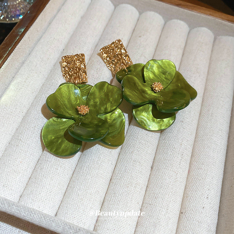 Geometric Pleated Acrylic Flower Fresh Stylish Temperamental Rings