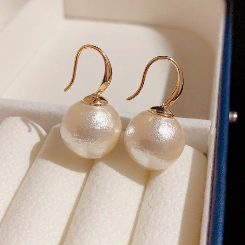 Color Cotton Pearl Ear Hook French Earrings