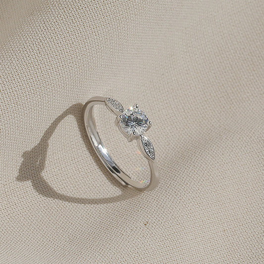 Women's Diamond Zircon Flash Simple High-grade Light Ring