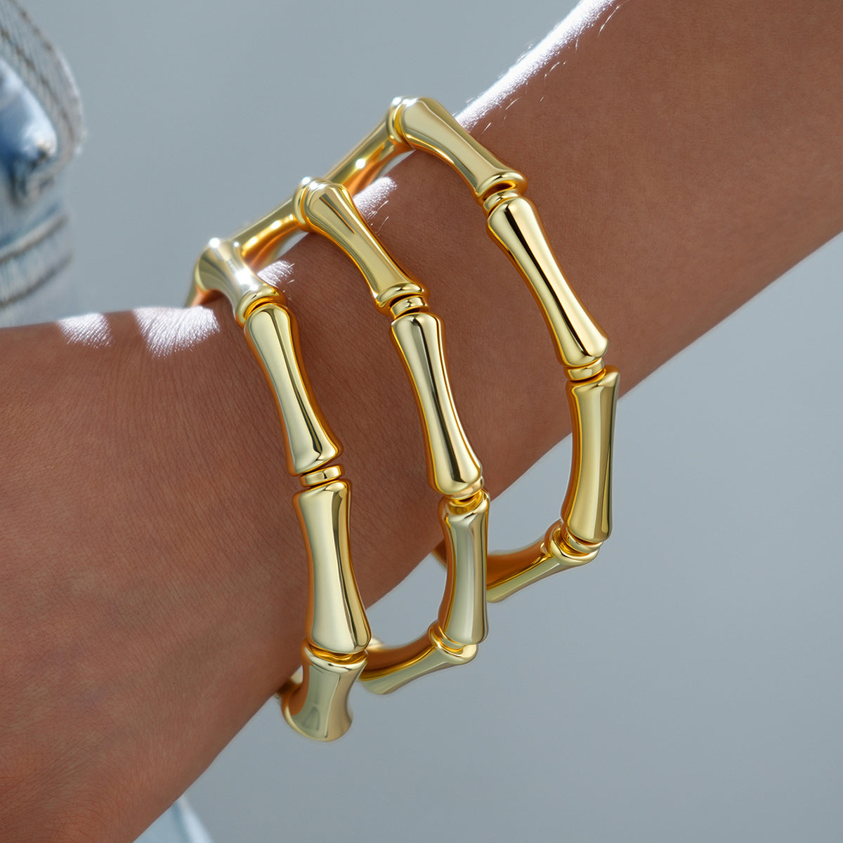 Leaves Glossy Irregular With Personality Stripes Bracelets