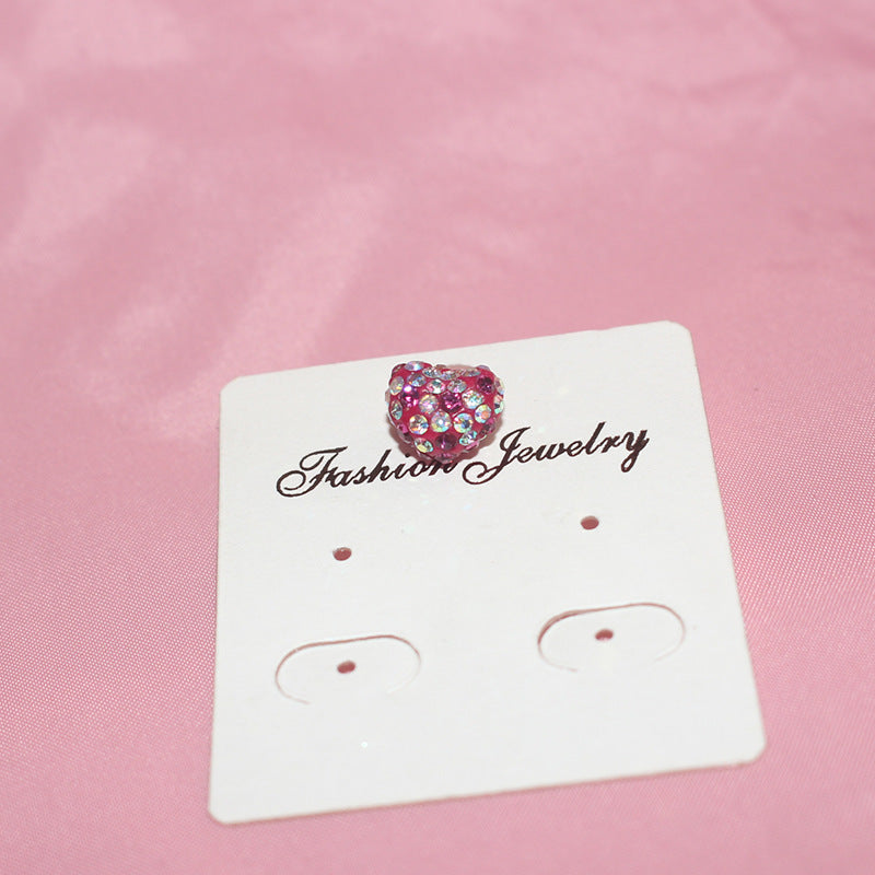 Titanium Steel Ear Fashion Three-dimensional Double-headed Twist Small Heart Shape Stud Earrings