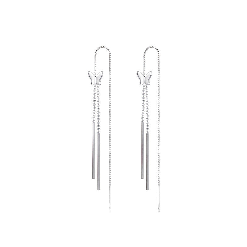 Women's Butterfly Thread French Simplicity Niche Design Temperamental Tassels Eardrops Ear Line